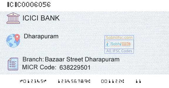 Icici Bank Limited Bazaar Street DharapuramBranch 