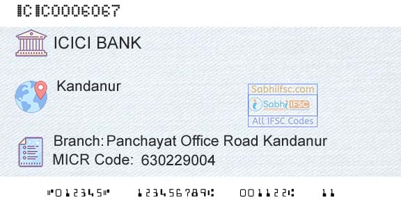 Icici Bank Limited Panchayat Office Road KandanurBranch 
