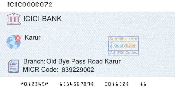 Icici Bank Limited Old Bye Pass Road KarurBranch 