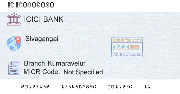 Icici Bank Limited KumaravelurBranch 