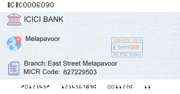 Icici Bank Limited East Street MelapavoorBranch 
