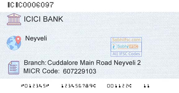 Icici Bank Limited Cuddalore Main Road Neyveli 2Branch 