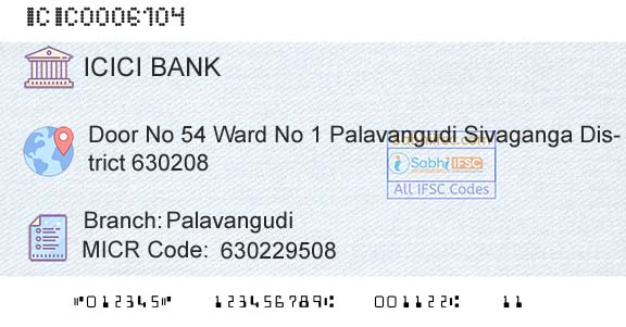 Icici Bank Limited PalavangudiBranch 
