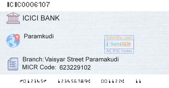 Icici Bank Limited Vaisyar Street ParamakudiBranch 