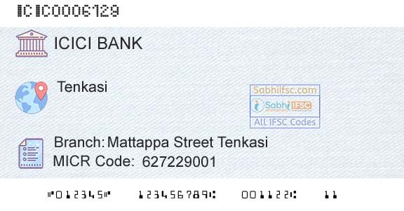 Icici Bank Limited Mattappa Street TenkasiBranch 