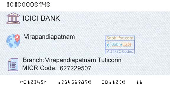 Icici Bank Limited Virapandiapatnam TuticorinBranch 