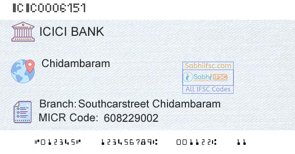 Icici Bank Limited Southcarstreet ChidambaramBranch 
