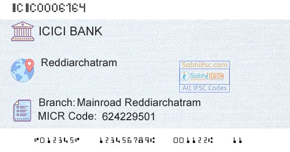 Icici Bank Limited Mainroad ReddiarchatramBranch 