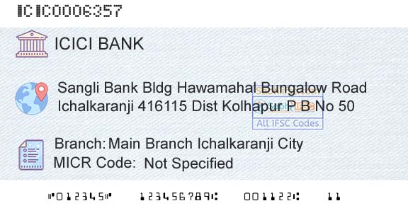 Icici Bank Limited Main Branch Ichalkaranji CityBranch 