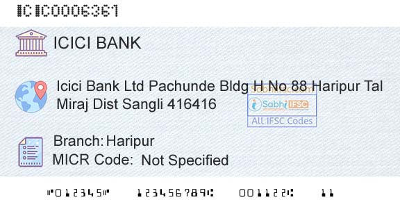 Icici Bank Limited HaripurBranch 