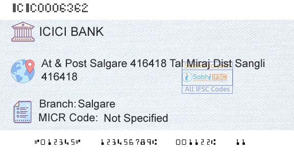 Icici Bank Limited SalgareBranch 