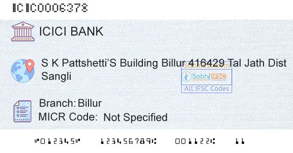 Icici Bank Limited BillurBranch 