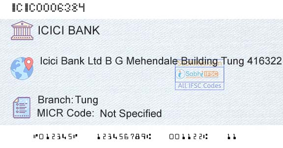 Icici Bank Limited TungBranch 