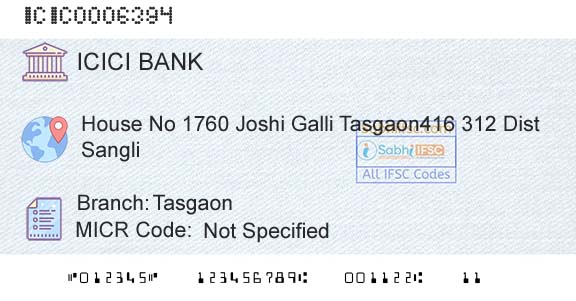 Icici Bank Limited TasgaonBranch 