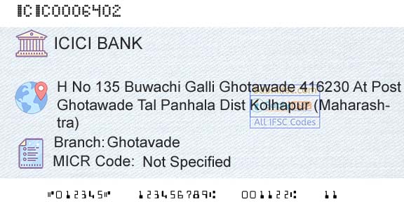 Icici Bank Limited GhotavadeBranch 