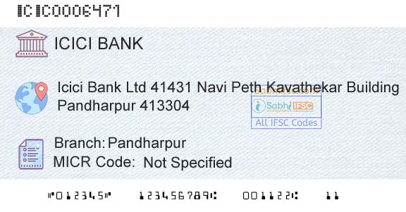Icici Bank Limited PandharpurBranch 