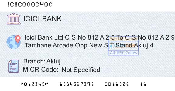 Icici Bank Limited AklujBranch 