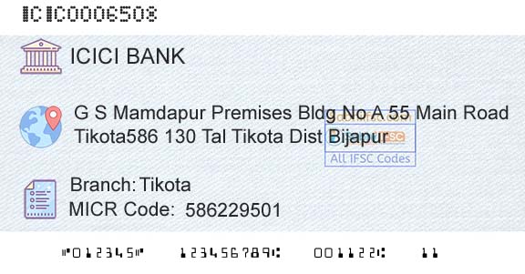 Icici Bank Limited TikotaBranch 
