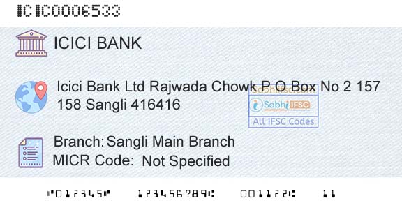 Icici Bank Limited Sangli Main BranchBranch 