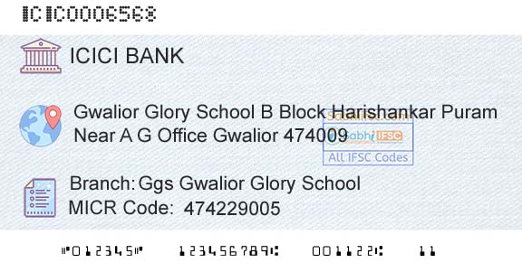 Icici Bank Limited Ggs Gwalior Glory SchoolBranch 