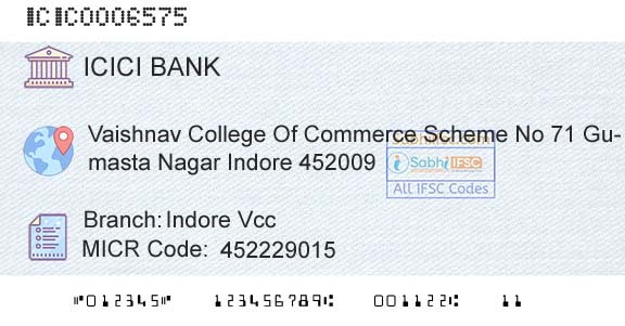 Icici Bank Limited Indore VccBranch 