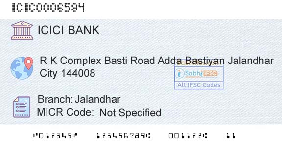 Icici Bank Limited JalandharBranch 