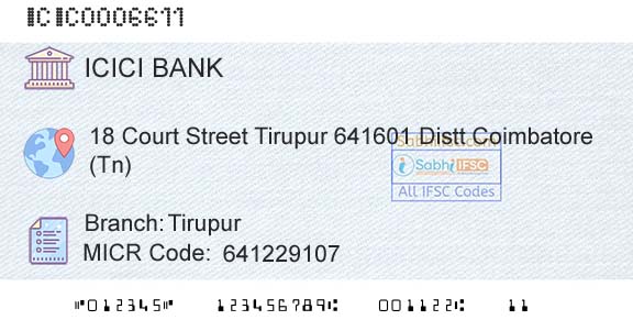 Icici Bank Limited TirupurBranch 