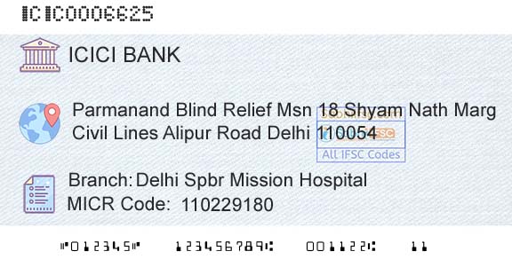 Icici Bank Limited Delhi Spbr Mission HospitalBranch 