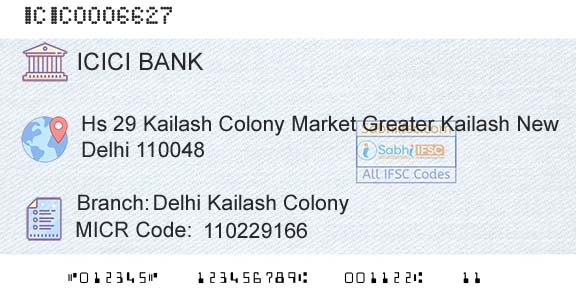 Icici Bank Limited Delhi Kailash ColonyBranch 