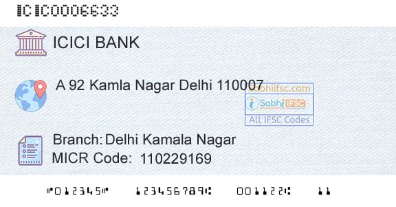Icici Bank Limited Delhi Kamala NagarBranch 