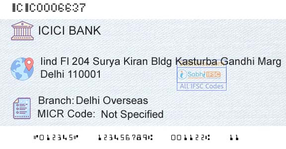 Icici Bank Limited Delhi OverseasBranch 
