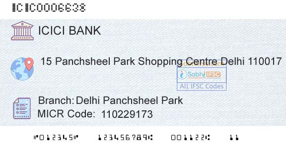 Icici Bank Limited Delhi Panchsheel ParkBranch 