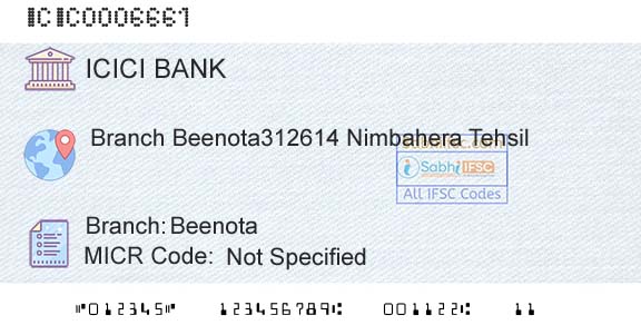 Icici Bank Limited BeenotaBranch 