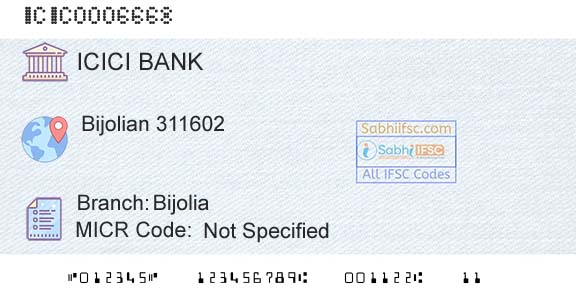 Icici Bank Limited BijoliaBranch 