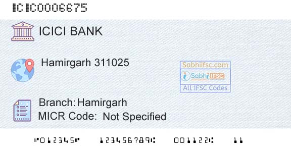 Icici Bank Limited HamirgarhBranch 