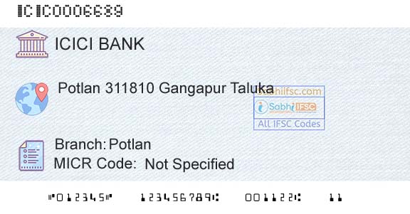 Icici Bank Limited PotlanBranch 