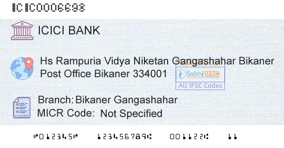 Icici Bank Limited Bikaner GangashaharBranch 