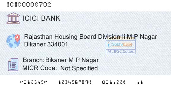 Icici Bank Limited Bikaner M P NagarBranch 
