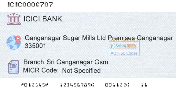 Icici Bank Limited Sri Ganganagar GsmBranch 