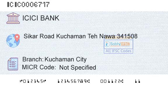 Icici Bank Limited Kuchaman CityBranch 
