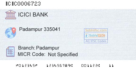 Icici Bank Limited PadampurBranch 
