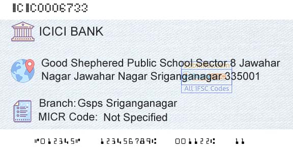 Icici Bank Limited Gsps SriganganagarBranch 