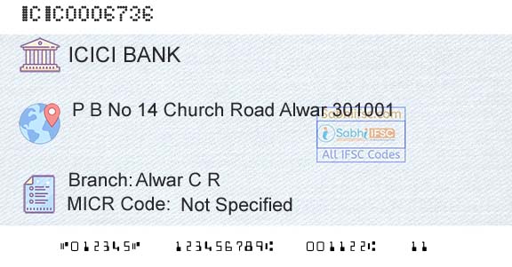 Icici Bank Limited Alwar C R Branch 