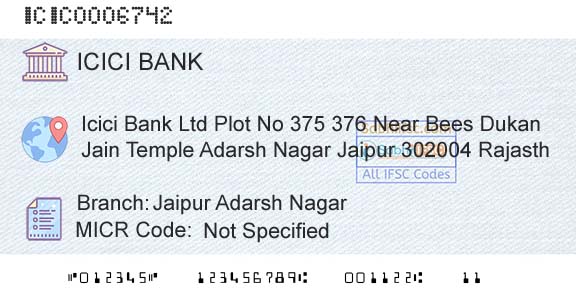 Icici Bank Limited Jaipur Adarsh NagarBranch 