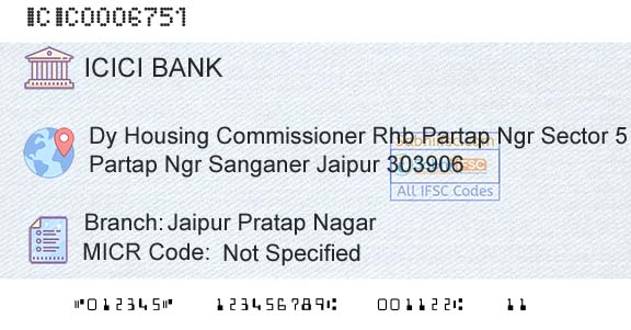 Icici Bank Limited Jaipur Pratap NagarBranch 