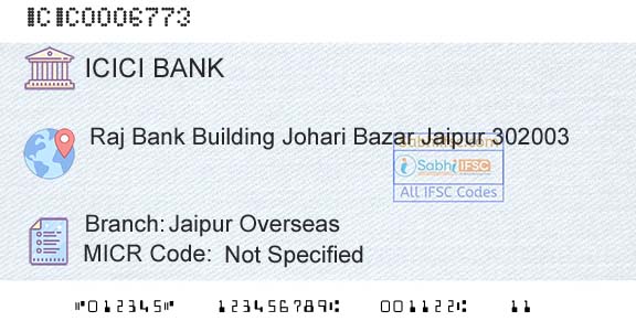 Icici Bank Limited Jaipur OverseasBranch 