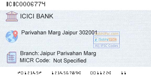 Icici Bank Limited Jaipur Parivahan MargBranch 
