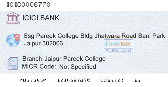 Icici Bank Limited Jaipur Pareek CollegeBranch 