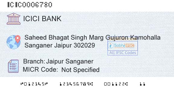 Icici Bank Limited Jaipur SanganerBranch 