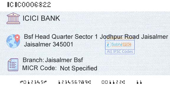 Icici Bank Limited Jaisalmer BsfBranch 